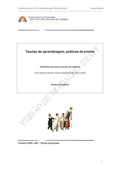 PDF Teorias da aprendizagem práticas de ensino PDF filePsicologia