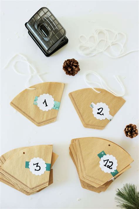 DIY Upcycling Adventskalender Mit Kaffeefilter Basteln Adventkalender