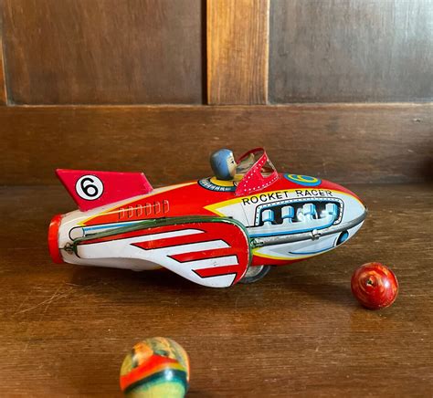 Vintage ROCKET RACER 6 Tin Toyfriction Movement Fly Play - Etsy