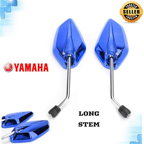 Yamaha Mio I Motorcycle Side Mirror Clear Mirror Long Stem Blue