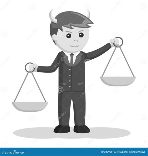 Lawyer Character Profession Design Vector Black And White Stock Vector