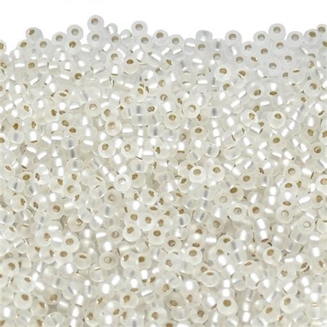 Miyuki Seed Beads 8 0 Matte Silver Lined Crystal 10g Beads And