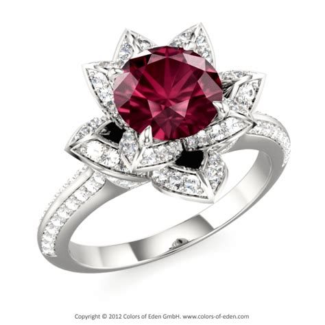 Garnet Ring with Diamonds #garnet | Non diamond engagement rings ...