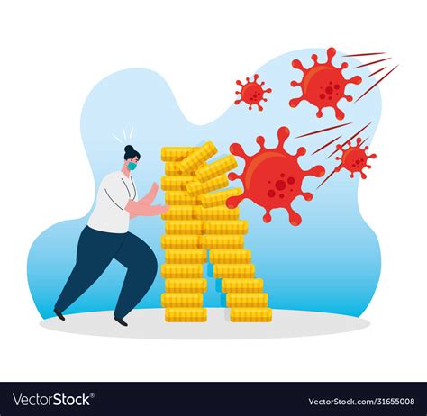 Coronavirus Crash Covid19 19 Economy Collapse Vector Image