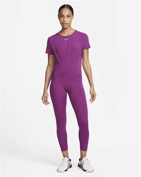 Haut court torsadé à manches courtes Nike Dri FIT One Luxe pour femme