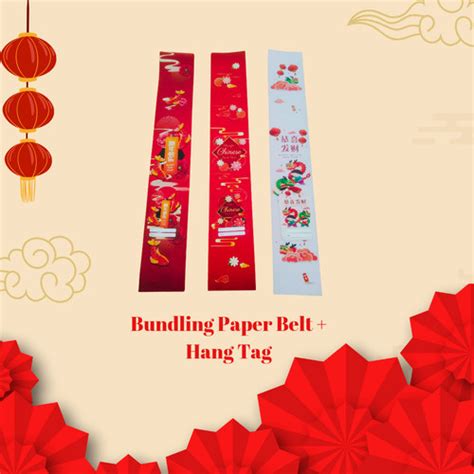 Jual Bundling Paper Belt Hang Tag Imlek Chinese New Year Merah