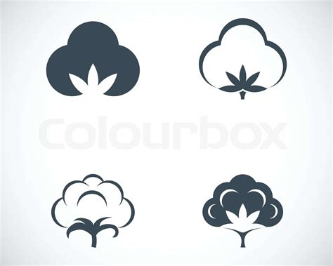 vector black cotton icons set stock vector colourbox