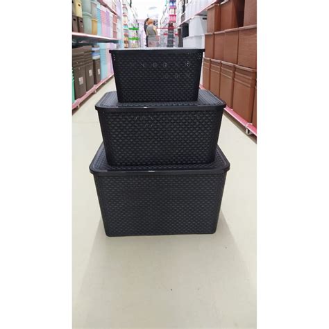 Kit Caixa Cesto Organizador Rattan 7 20 E 40 Litros Preto Shopee