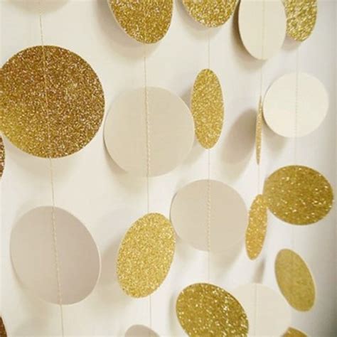 Paper Garland MerryNine 5 Pack 33ft Glitter Paper Garland Circle Dots