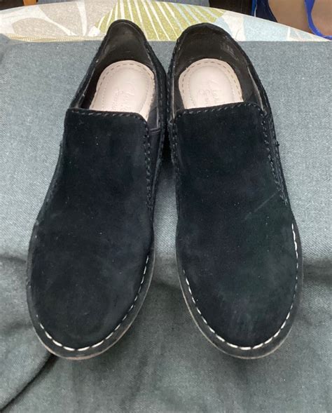 Clarks Somerset Black Suede Loafers, Women's Fashion, Footwear, Loafers ...