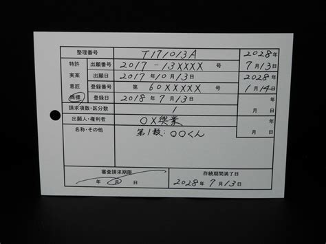 知財管理カードへの記入例【商標登録】 小山特許事務所