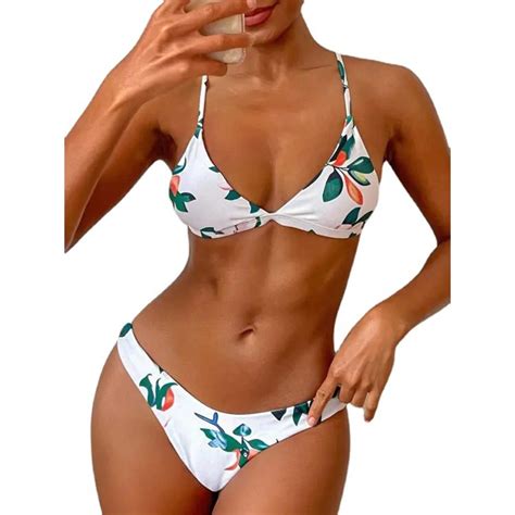 Gdreda String Bikini Underwear For Women Printed Bikini Separate Sexy