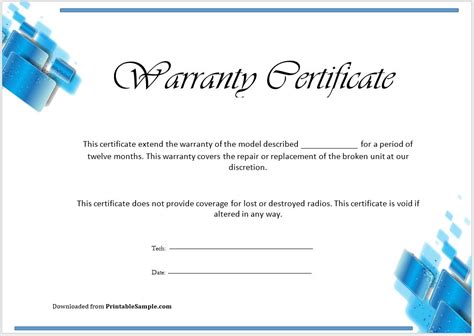 Warranty Certificate For Spare Parts | Reviewmotors.co