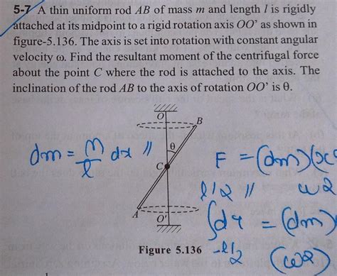 answered    thin uniform rod ab  mass   length  rigidly