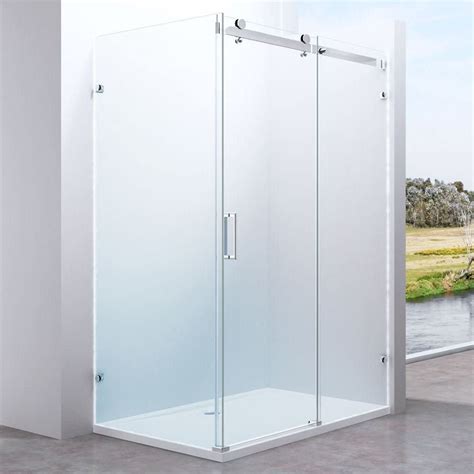 Buy Durovin Bathrooms L Shape Rectangular Frameless Shower Enclosure