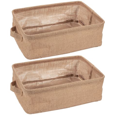 Foldable Storage Bins, Fabric Linen Baskets with Handles (12.2 x 9.7 x ...