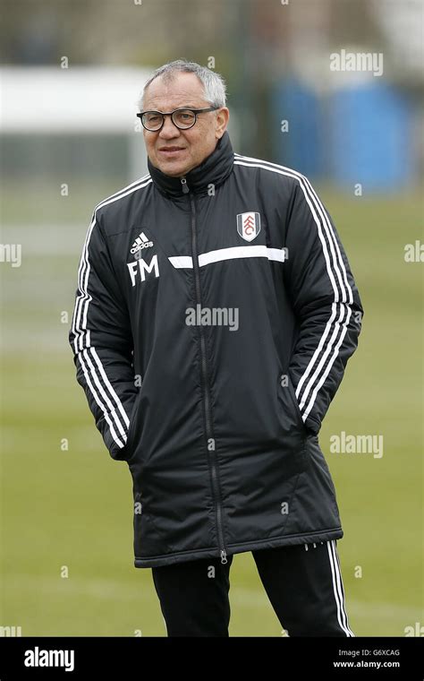 Fulham manager felix magath during training hi-res stock photography ...