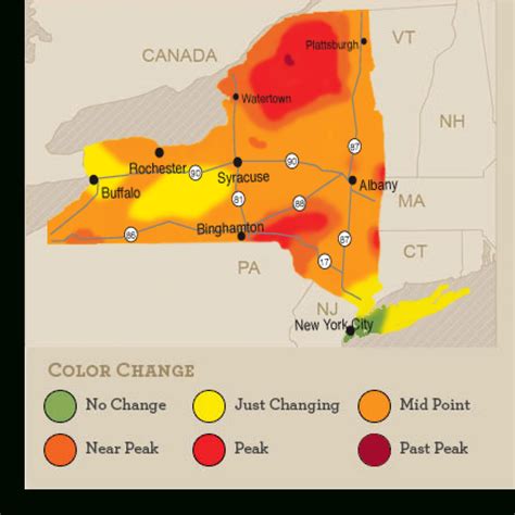 New York State Foliage Map - Printable Map