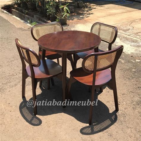 Jual Set Meja Makan Kayu Jati Rotan Minimalis Meja Kursi Makan Kayu