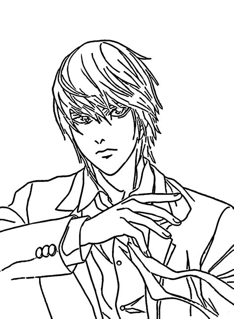 Death Note Yagami Light Coloring Page - Free Printable Coloring Pages