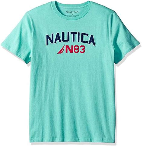 Nautica Mens Short Sleeve Big Wave Crew Neck T Shirt Men Short