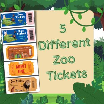 Zoo Tickets Dramatic Play by Where Students Play and Learn | TPT