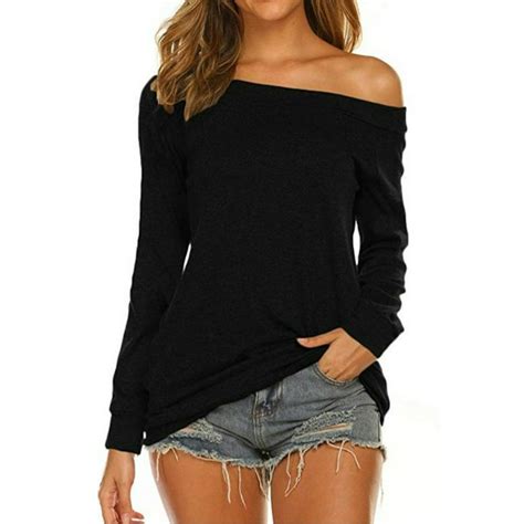 Ukap Off Shoulder Baggy Casual Blouse Tops For Women Fall Long Sleeve