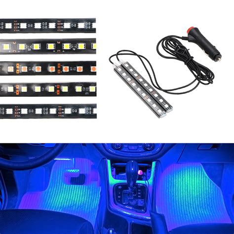 Interior Decorative Lamp Pcs Car Led Dash Floor Foot Strip Light Auto