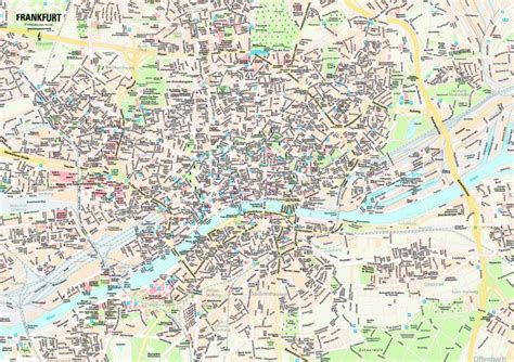 Map of Frankfurt am Main, Germany