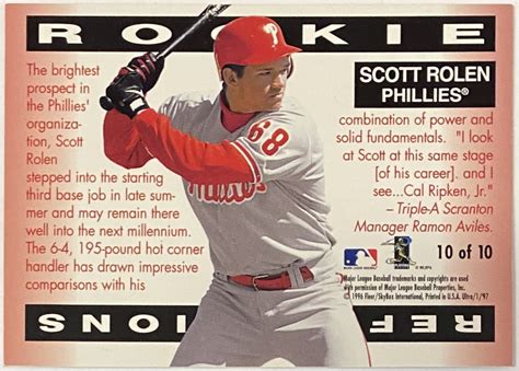 Scott Rolen 1997 Fleer Ultra Baseball Philadelphia Phillies Rookie