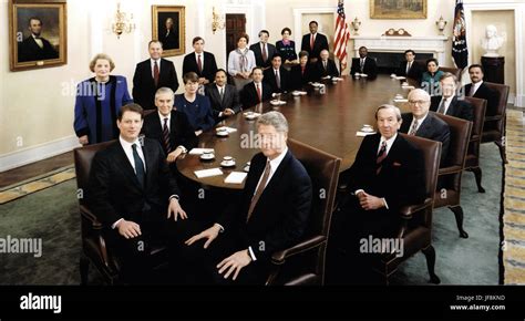 Official photo of United States President Bill Clinton's Cabinet taken in the Cabinet Room of ...