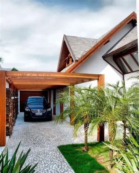 Casa Com Garagem Do Lado - +48 Projetos de Casas com Garagem Lateral e Dicas Para Construir a Sua