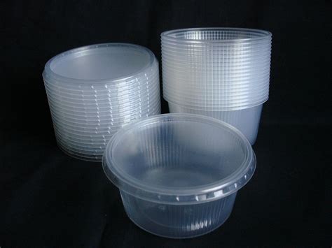 Set 20pcs 8 Oz 250ml Small Disposable Plastic Round Containers