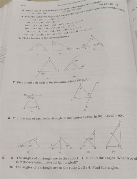 (i) The angles of a triangle are in the ratio 1:1:3. Find the angles. Wha..