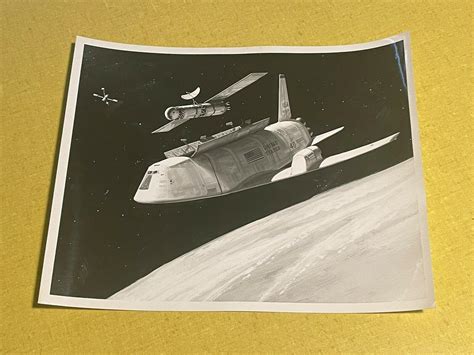 Original Future Space Shuttle Concept Art B/W Photograph Rockwell NASA ...