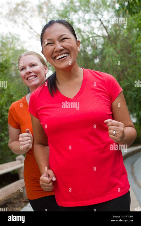 Healthy Women Exercising And Getting Fit Stock Photo Alamy