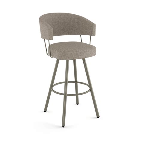 Amisco Corey 30 In Swivel Bar Stool Beige And Brown Woven Polyester