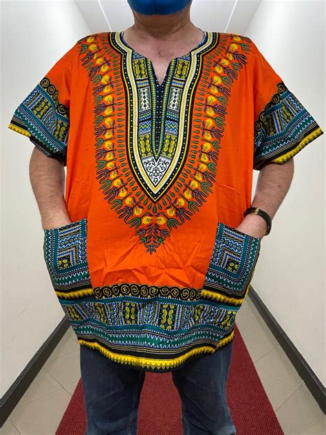 Authentic African Dashiki Unisex In Multiple Colors Sante Wear Inc