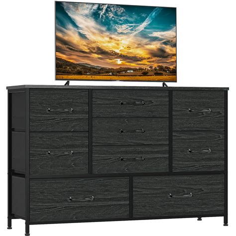 Furnulem Wide Dresser With 9 Large Drawers For 55 Long TV Stand