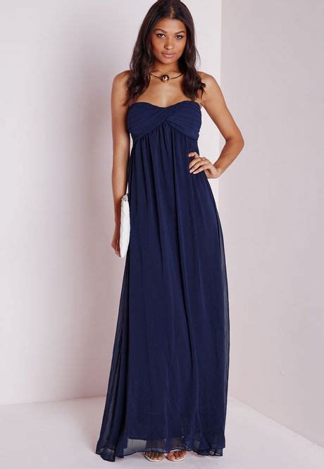 Robe Longue Bustier Bleu Marine Beauté Et Mode