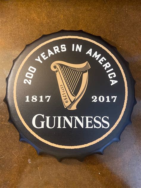 Guinness Bottle Cap Sign 200th Anniversary - Etsy