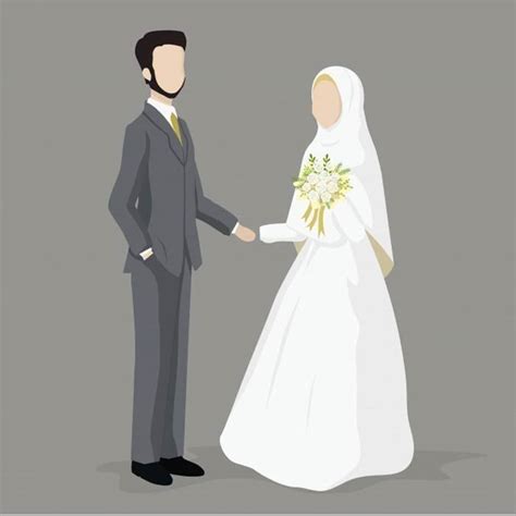 Pin by Veni Jumila Danin on Muslim Art | Bride cartoon, Muslim wedding, Wedding couple cartoon