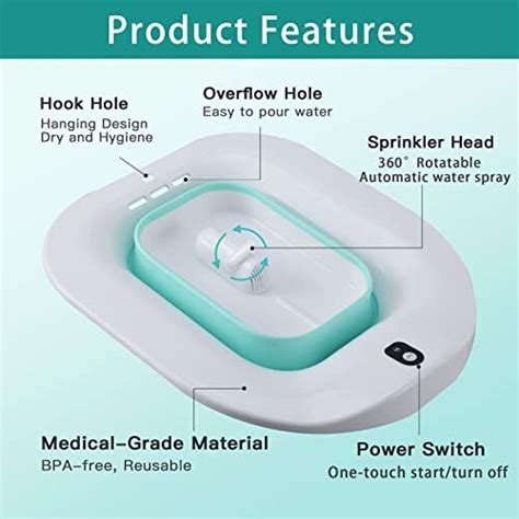 Electric Sitz Bath For Toilet Seat Hemorrhoids Relief Postpartum Care