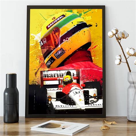 Quadro Decorativo Poster Formula Ayrton Senna Piloto Arte Para Sala