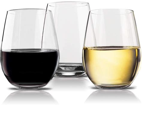 Vivocci Unbreakable Plastic Stemless Wine Glasses Oz Set Of