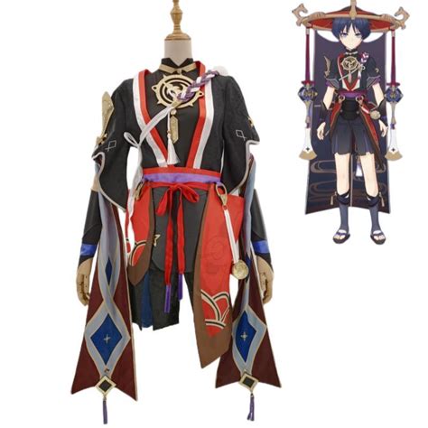 Genshin Impact Black Balladeer Cosplay Costume Anime Game Men Cos