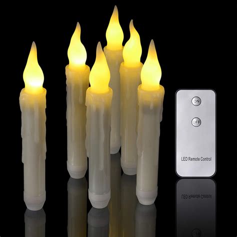 Pcs Led Taper Candles With Remote Control Pchero Battery Operated