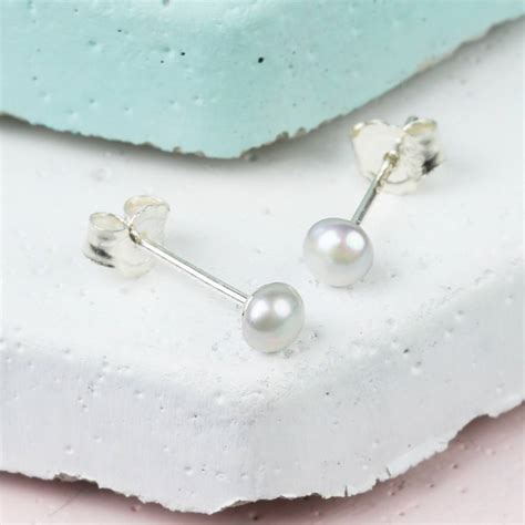 Sterling Silver Freshwater Pearl Earrings By Lisa Angel