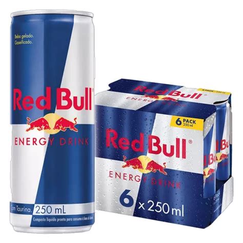 Pack Energético Red Bull Lata 6 Unidades 250ml Cada Escorrega o Preço