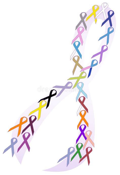 Set Of All Cancer Ribbons Cancer Awareness Ribbons Flat Vector Illustration Stock Vector